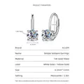 Elegantes pendientes de moissanita en engaste de oro de 14 quilates, peso 2,0 ct - Pendientes Solitario de Moissanita / 1 ct / Plata