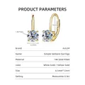 Pendientes solitarios de moissanita rellenos de oro de 14K para mujer oro - Pendientes Solitario de Moissanita / 1 ct / Dorado