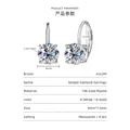 Pendientes de moissanita de corte redondo en acabado de oro de 14K - Pendientes Solitario de Moissanita / 2 ct / Plata