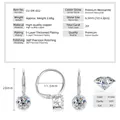Pendientes de gota de copo de nieve de Moissanita con base de cobre de calidad - Pendientes de Moda Copo de Nieve Gota de Agua / 1 ct / Plata