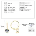 Pendientes elegantes de cobre chapado en oro con piedras moissanite de 1ct y especificaciones - Pendientes de Moda Copo de Nieve Gota de Agua / 1 ct / Dorado
