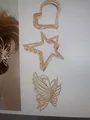 Elegantes pinzas para el cabello de metal dorado con formas de mariposa y estrella para mujer - Juego de formas huecas de mariposa/estrella/corazón / 7cm (Juego de 3) / Dorado