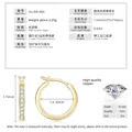 Pendientes de aro chapados en oro con piedras de moissanita VVS1 de calidad y diamantes - Hebilla de Oreja de Moissanita Estilo Japonés y Coreano / Oro K