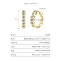 Pendientes de aro de moissanita chapados en oro de 14K con borde perlado y detalle 18mm - Pendientes de Moissanita Frescos / Oro K