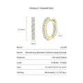 Pendientes de aro de moissanita baguette bañados en oro de 14K, 15,5 mm de diámetro. - Pendientes de Moissanita Radiantes / Oro K