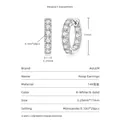 Pendientes de aro con moissanita y baño de oro de 14K para un brillo de lujo - Huggie Micro-Pavé Escalonado / Tono de Oro Blanco