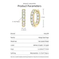 Pendientes de aro de moissanita bañados en oro de 14K, 17mm de diámetro y 3,25mm - Huggie Micro-Pavé Escalonado / Oro K