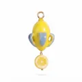 Magnifique pendentif carafe jaune orné d'une breloque détaillée en tranche de citron - Pendentif Citron Jaune Seul (Sans Chaîne)