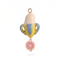 Pendentif mignon série fruits avec une banane colorée et une tranche de pamplemousse - Pendentif Banane Seul (Sans Chaîne)