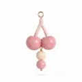 Adorable pendentif cerise rose en cuivre avec des perles décoratives pendantes SKU - Pendentif Cerise Seul (Sans Chaîne)