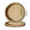 Disposable paper plate with realistic vintage wood grain texture, 7-inch diameter - Horizontal Stripes / 7 Inch Plates 10PCS