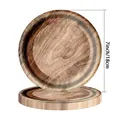 Close-up of 7-inch disposable plates with vintage wood grain pattern for party décor - Wood Grain / 7 Inch Plates 10PCS