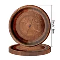 Close-up view of a 7-inch vintage wood grain disposable paper plate for rustic party theme - Coconut Fiber / 7 Inch Plates 10PCS