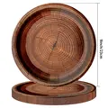 Vue détaillée en gros plan des assiettes en papier jetables de 9 pouces à grain de bois - Fibre de coco / Assiettes 9 Pouces 10 Pièces