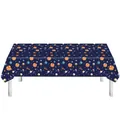 Dark blue galaxy space theme rectangular tablecloth for kids planet party decor - Tablecloth / 54*108inch / Serves 16
