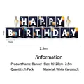 Galaxy space theme Happy Birthday banner made of high quality white cardstock paper - Banner / 2.5m / Serves 16