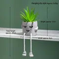 Nordic style shy hanging legs artificial succulent plant pot for office desk decor - Shy Face Style
