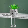 Artificial succulent plant in squinting face pot with white hanging legs decoration - Blink Eyes