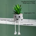 Creative Nordic artificial succulent in smiling face pot with cute dangling legs - Smile Face Style