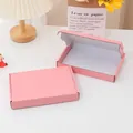 High-quality pink mini cardboard mailing boxes in open and closed views for gift packaging - 20*13*3cm / Pink