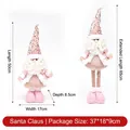 Pink sequined retractable Santa Claus plush doll for Christmas window decoration - Pink Sequin Santa