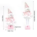 Pink sequined snowman doll with telescopic legs for Christmas holiday window decoration - Pink Sequin Snowman