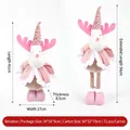 Pink sequined Christmas reindeer plush toy with telescopic legs for holiday decor - Pink Sequin Reindeer