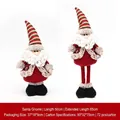 Telescopic standing Santa Claus plush doll for festive Christmas window decoration - Santa Retractable Doll with Striped Hat