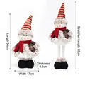 Retractable plush snowman doll for Christmas window display, 50cm to 65cm height - Snowman Retractable Doll with Striped Hat