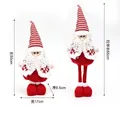 Telescopic Santa Claus plush doll Christmas decoration with adjustable height red stripes - Red and White Plaid Retractable Santa