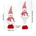 Plush Christmas snowman doll with telescopic legs for home and window display decoration - Red and White Plaid Retractable Snowman