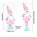Pink sequin telescopic Santa Claus plush doll for festive Christmas home decoration - Candy Color Striped Retractable Santa