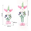 Telescopic Christmas reindeer plush toy with adjustable legs and measurements - Candy Color Striped Retractable Reindeer
