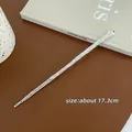 Close-up of textured silver vintage hair stick detailing its elegant 17.3cm length - Straight Texture Style / Silver