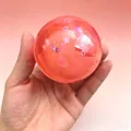 Ροζ διαφανής μπάλα squishy για ανακούφιση από το άγχος με γκλίτερ καρδιές και αστέρια - Τραγανή μπάλα με γκλίτερ σε ροζ χρώμα πολτού