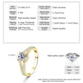 Spécifications détaillées de la bague plaquée or 14 carats avec zircone 1ct - Taille 5 / Bague Diamant Éclatante à Double Anneau / Or