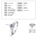 Bague luxueuse en moissanite 1 carat plaquée or 14 carats avec couleur D et VVS1 - Taille 5 / Bague Diamant Simple à 4 Griffes (CU-ENG-089) / Argent