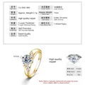 Bague luxueuse plaquée or 14 carats avec Moissanite 1ct et détails de pierres de côté - Taille 5 / Bague Diamant Simple à 4 Griffes (CU-ENG-089) / Or