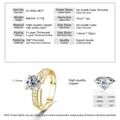 Bague solitaire plaqué or 14K avec oxyde de zirconium 1 carat et pavé latéral chic - Taille 5 / Bague à Quatre Griffes à la Mode / Or