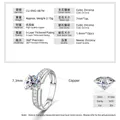 Bague de luxe en zircone 1 carat avec placage en argent de qualité supérieure - US 5 / Bague à Quatre Griffes à la Mode / Argent