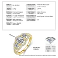 Bague luxueuse en moissanite 1ct avec anneau en cuivre plaqué or 14 carats - US 5 / Bague en Forme de Fleur / Or