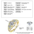 Bague luxueuse en moissanite 1ct avec anneau en cuivre plaqué or 14 carats - Taille 5 / Bague Moissanite Florale de 1 Carat / Or