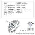 Bague élégante en moissanite de 1 carat plaquée or 14 carats monture de luxe - US 5 / Bague en Forme de Fleur / Argent