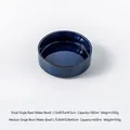 Japanse stijl donkerblauwe keramische waterbak voor kleine en middelgrote huisdieren - Ovengeglazuurd Blauw Waterbak
