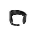 Anillo abierto minimalista de acero inoxidable negro con un diseño de letra L moderno - Abierto Ajustable / Letra L / Negro