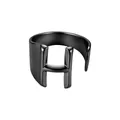 Anillo abierto minimalista de acero inoxidable negro mate con diseño de la letra H - Abierto Ajustable / Estilo Letra H / Negro
