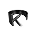 Anillo abierto de acero inoxidable negro con un diseño de letra K minimalista - Abierto Ajustable / Estilo Letra K / Negro
