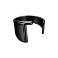 Anillo abierto de acero inoxidable negro con un diseño minimalista de la letra T - Abierto Ajustable / Estilo Letra T / Negro