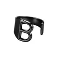 Anillo ajustable de acero inoxidable negro mate con un diseño de letra B mayúscula - Letra B / Negro