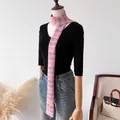 Elegante smalle gebreide sjaal met roze en paars geometrisch patroon voor winterstijl - 9X170cm / Fair Isle Gebreid Lint - Oudroze